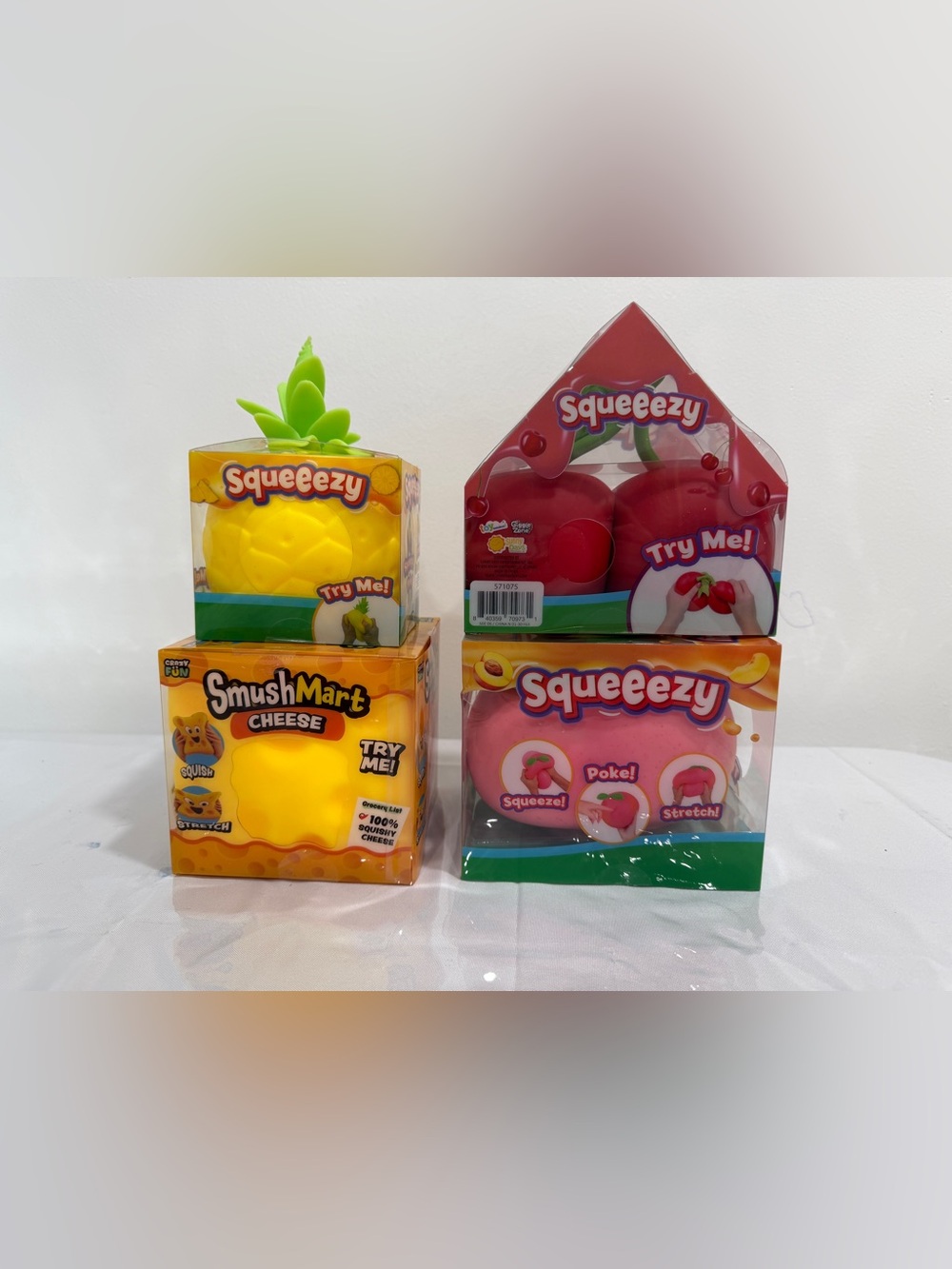 Lot of 4 Sunny Days squeeezy and SmushMart squishy